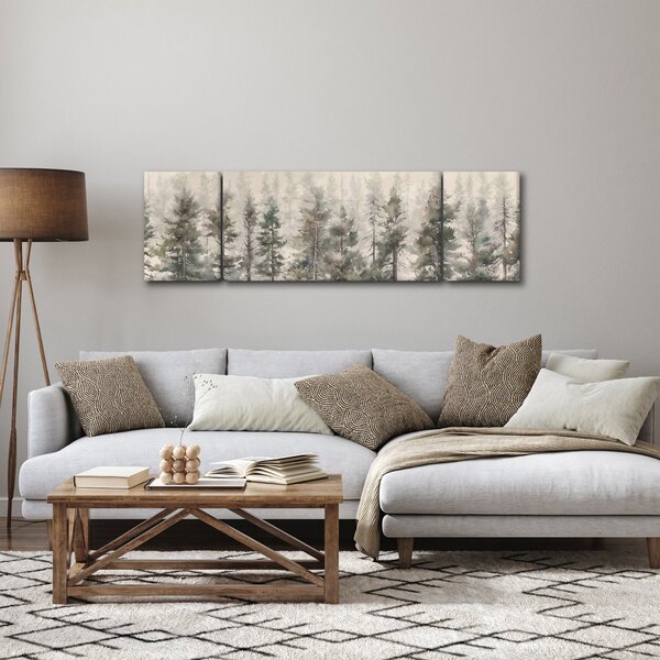 Obraz - Borovicový les I., aquarel (170x50 cm)