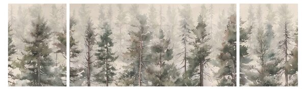 Obraz - Borovicový les I., aquarel (170x50 cm)