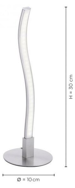 LEUCHTEN DIREKT is JUST LIGHT LED stolní lampa v designu vlny s barvou oceli teplá bílá vč. šňurového vypínače 3000K LD 15128-55