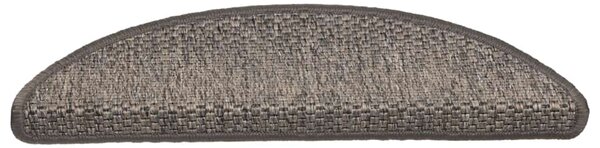 Samolepicí nášlapy na schody sisal 15 ks 56x17x3 cm šedo-béžové 326860