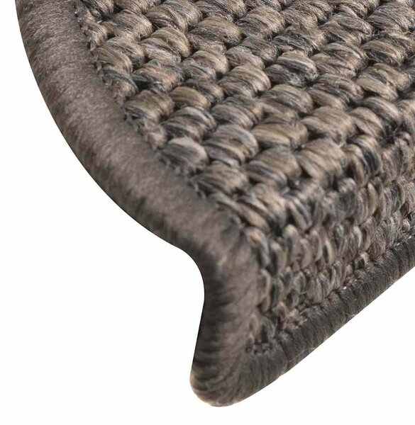 Samolepicí nášlapy na schody sisal 15 ks 56x17x3 cm šedo-béžové 326860