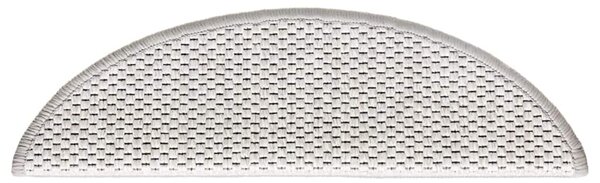 Samolepicí nášlapy na schody sisal 15 ks 56 x 17 x 3 cm platina 326858