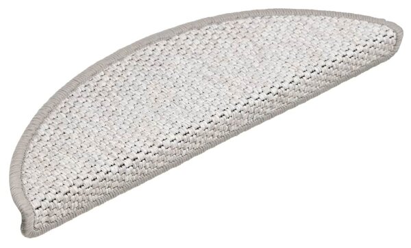 Samolepicí nášlapy na schody sisal 15 ks 56 x 17 x 3 cm platina 326858
