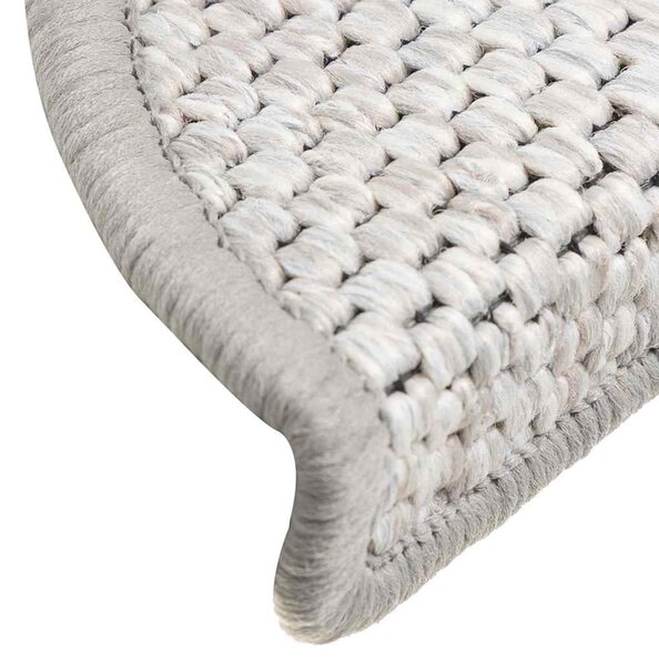 Samolepicí nášlapy na schody sisal 15 ks 56 x 17 x 3 cm platina 326858