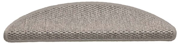 Samolepicí nášlapy na schody sisal 15 ks 56x17x3 cm stříbrné 326859