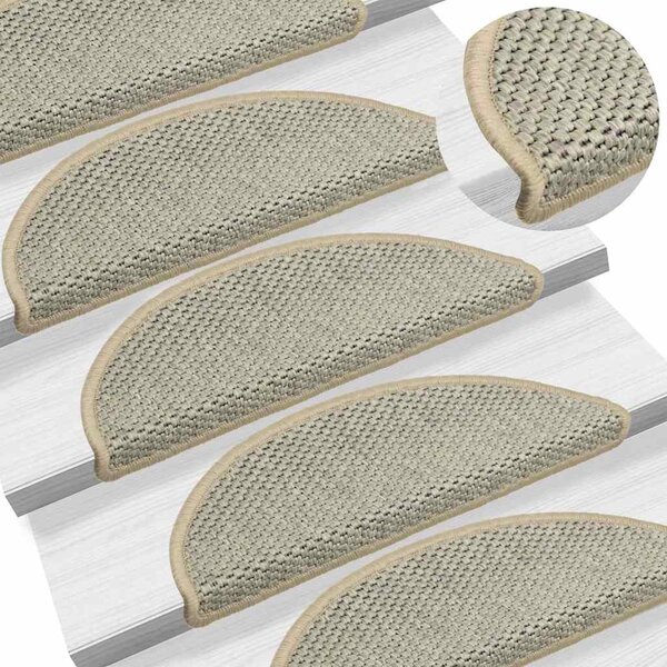 Samolepicí nášlapy na schody sisal 15ks 56x17x3cm světle zelené 326863