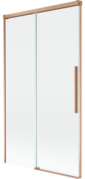 Mexen Rox, 2-křídlová posuvná vanová zástěna 100 x 150 cm, 8mm čiré sklo, měděný matný profil, 8C9-100-001-65-00
