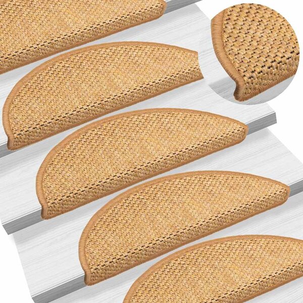 Samolepicí nášlapy na schody vzhled sisal 15 ks 56x17x3cm sisal 326865