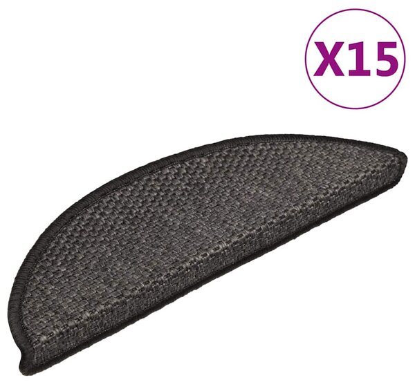 Samolepící nášlapy na schody vzhled sisal 15 ks 56x17x3 cm 326861