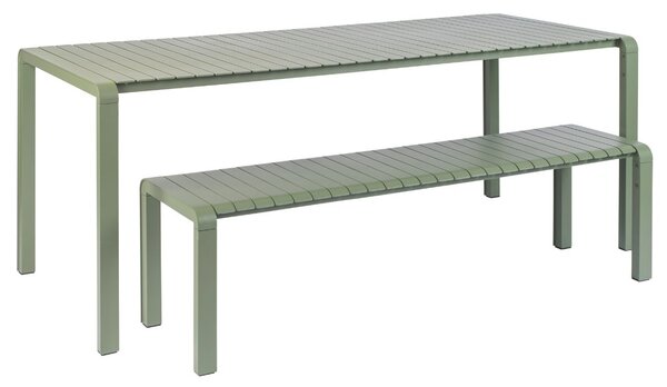 Zelená kovová zahradní lavice ZUIVER VONDEL 175 x 45 cm