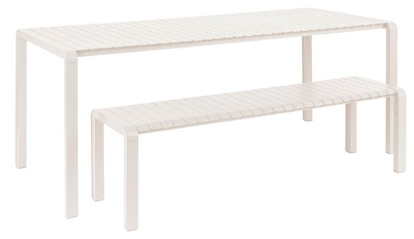 Bílý kovový zahradní jídelní stůl ZUIVER VONDEL 214 x 97 cm