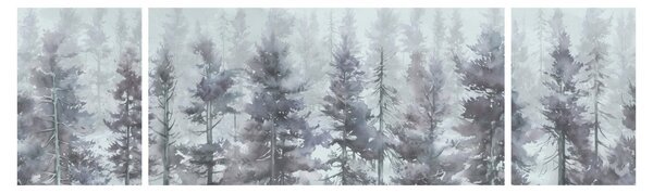 Obraz - Borovicový les II., aquarel (170x50 cm)