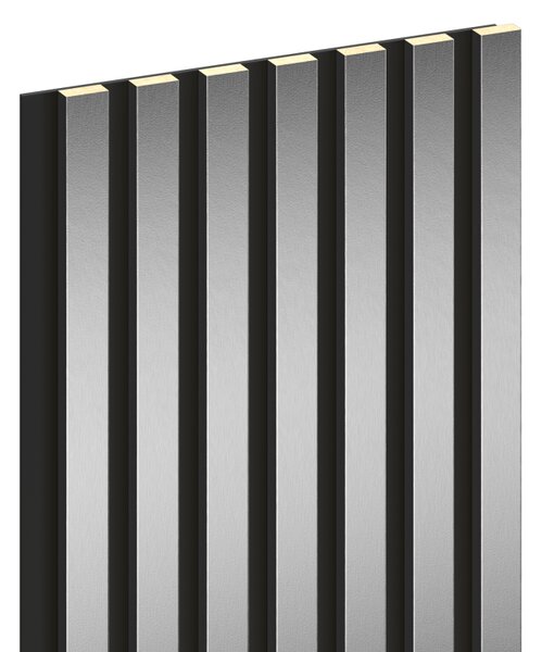 Mexen Lam-B, stěnové lamely 275 × 31,5 cm, HDF deska 4 mm, stříbrná, S100-275317-2812-056