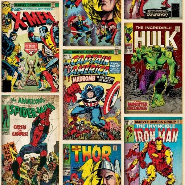 Papírová tapeta 70-238, Marvel Action Heroes, Kids@Home 6, Graham & Brown