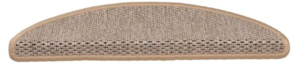 Samolepící nášlapy na schody vzhled sisal 15ks 56x17x3cm béžové 326868