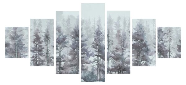 Obraz - Borovicový les II., aquarel (210x100 cm)
