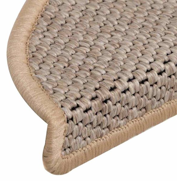 Samolepící nášlapy na schody vzhled sisal 15ks 56x17x3cm béžové 326868