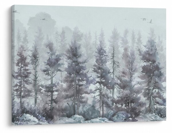 Obraz - Borovicový les II., aquarel (70x50 cm)