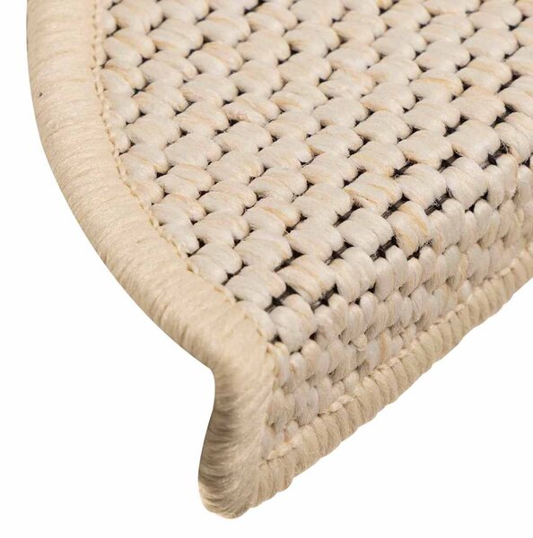 Samolepicí nášlapy na schody sisal 15 ks 56 x 17 x 3 cm berber 326869