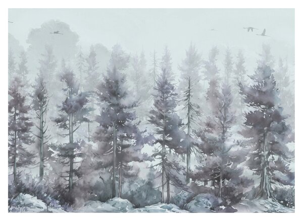 Obraz - Borovicový les II., aquarel (70x50 cm)
