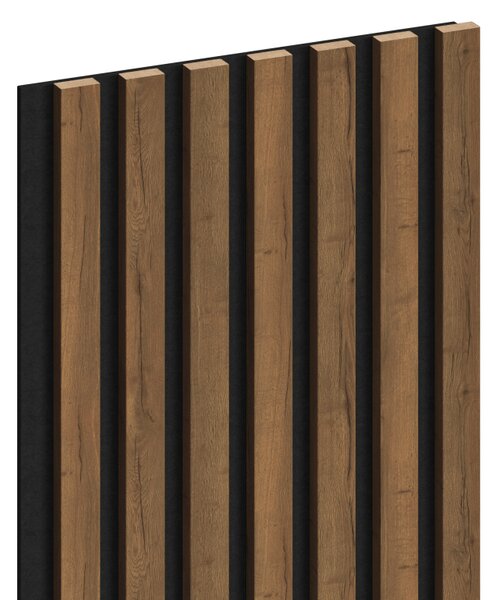 Mexen Lam-F, akustické stěnové lamely 275 × 31,5 cm, filc 6 mm, dub moka, S105-275317-2812-074