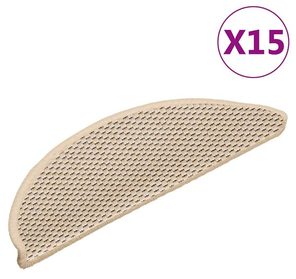 Samolepicí nášlapy na schody sisal 15 ks 56 x 17 x 3 cm berber 326869