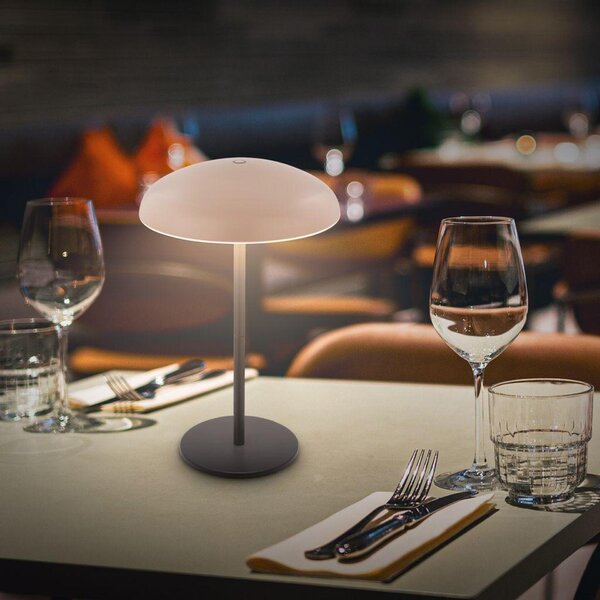 BRILONER Caxa stolní lampa - 2,8W, 300lm, bezdrátová, IP44, LED, stmívatelná, dotykový vypínač, béžová/antracit 7573011
