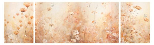 Obraz - Vzor divokých květin (170x50 cm)