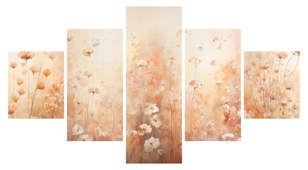 Obraz - Vzor divokých květin (125x70 cm)