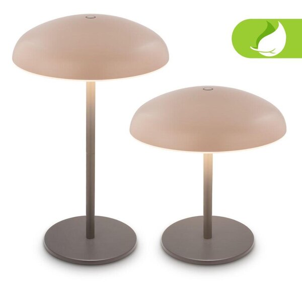 BRILONER Caxa stolní lampa - 2,8W, 300lm, bezdrátová, IP44, LED, stmívatelná, dotykový vypínač, béžová/antracit 7573011