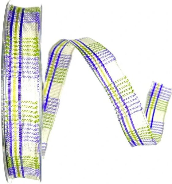 Stuha tkaná VIOLETT KARO kostkovaná 15mm x 20m A (3,90 Kč/m)