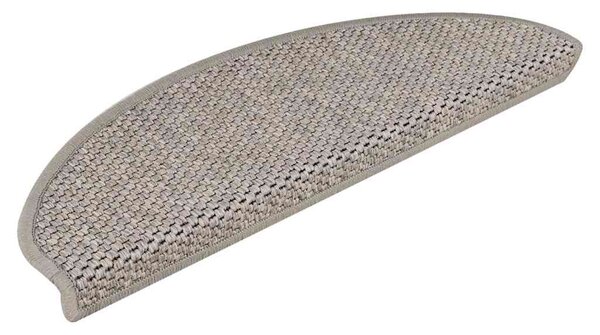 Samolepicí nášlapy na schody sisal 15 ks 65x21x4 cm stříbrné 326871
