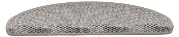 Samolepicí nášlapy na schody sisal 15 ks 65x21x4 cm stříbrné 326871
