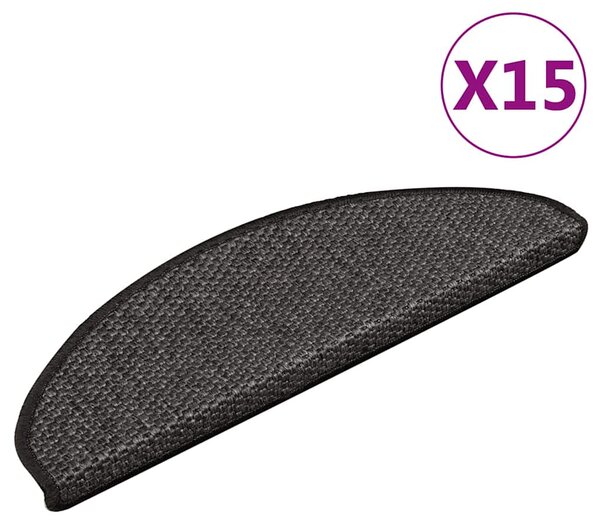 Samolepící nášlapy na schody vzhled sisal 15 ks 65x21x4 cm 326873