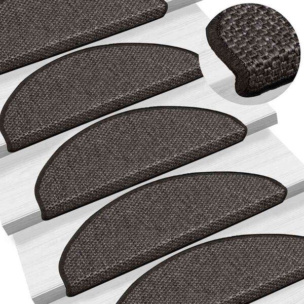Samolepící nášlapy na schody vzhled sisal 15 ks 65x21x4 cm 326873