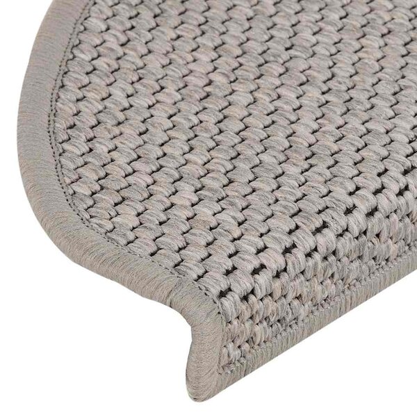 Samolepicí nášlapy na schody sisal 15 ks 65x21x4 cm stříbrné 326871