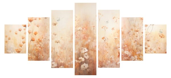 Obraz - Vzor divokých květin (210x100 cm)