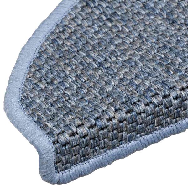 Samolepící nášlapy na schody vzhled sisal 15 ks 65x21x4cm modré 326874