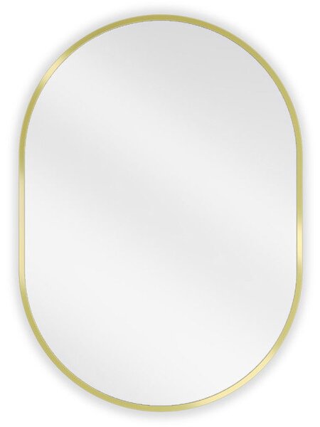 Mexen Loft oválné koupelnové zrcadlo 70 x 50 cm, zlatý rám - 9851-070-050-000-50