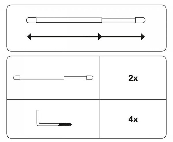 Kovová roztažitelná vitrážní tyč 60 - 90 cm - SP TREND