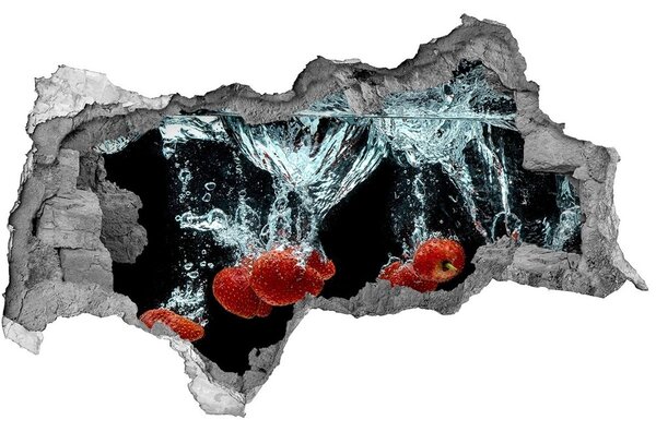 Nálepka 3D díra Jahody pod vodou nd-b-43733122