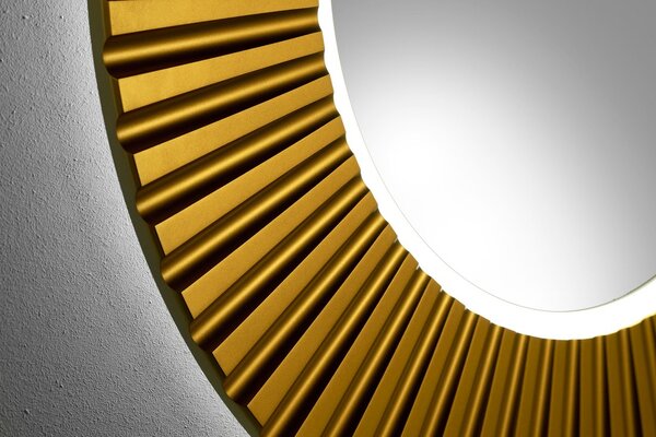 Sapho Sapho, PRIDE STRIP kulaté zrcadlo s LED osvětlením v rámu, průměr 90cm, bronz, PD954