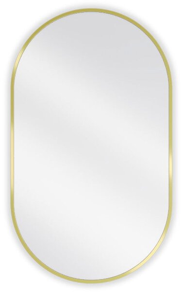 Mexen Loft oválné koupelnové zrcadlo 85 x 50 cm, zlatý rám - 9851-085-050-000-50
