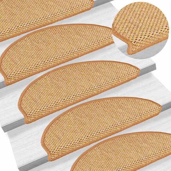 Samolepicí nášlapy na schody vzhled sisal 15 ks 65x21x4cm sisal 326877