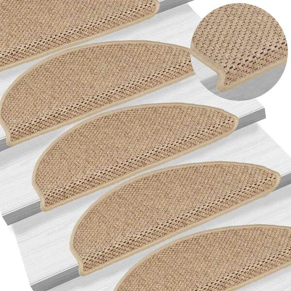 Samolepící nášlapy na schody vzhled sisal 15 ks 65x21x4 cm 326879
