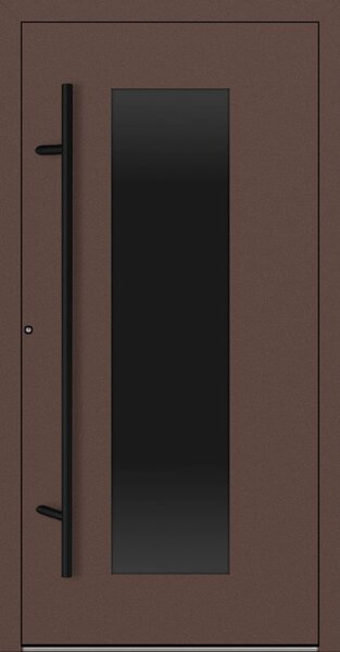 Hliníkové vchodové dveře FM Turen Premium P90 M28 BLACKLINE cihlově červená RAL3009