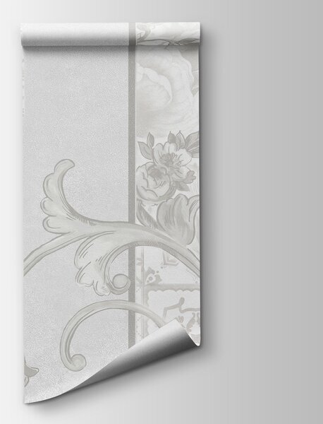 Fototapeta Bílá tapeta s květinovými vzory, Designové fototapety na zeď, Populární fototapety, t00848 - Tapeko.co.cz