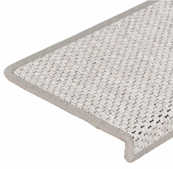 Samolepicí nášlapy na schody sisal 15 ks 65 x 21 x 4 cm platina 326882