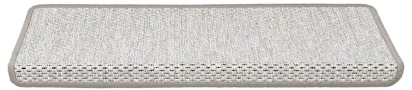 Samolepicí nášlapy na schody sisal 15 ks 65 x 21 x 4 cm platina 326882