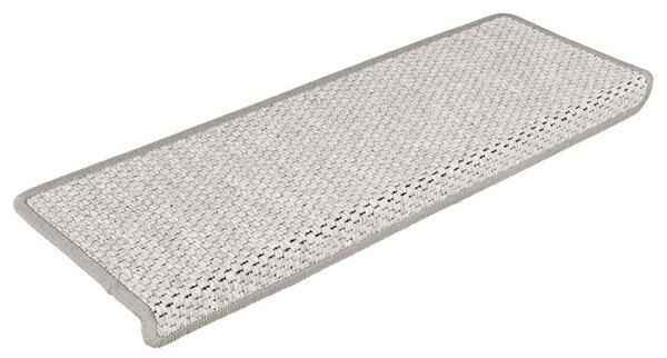 Samolepicí nášlapy na schody sisal 15 ks 65 x 21 x 4 cm platina 326882